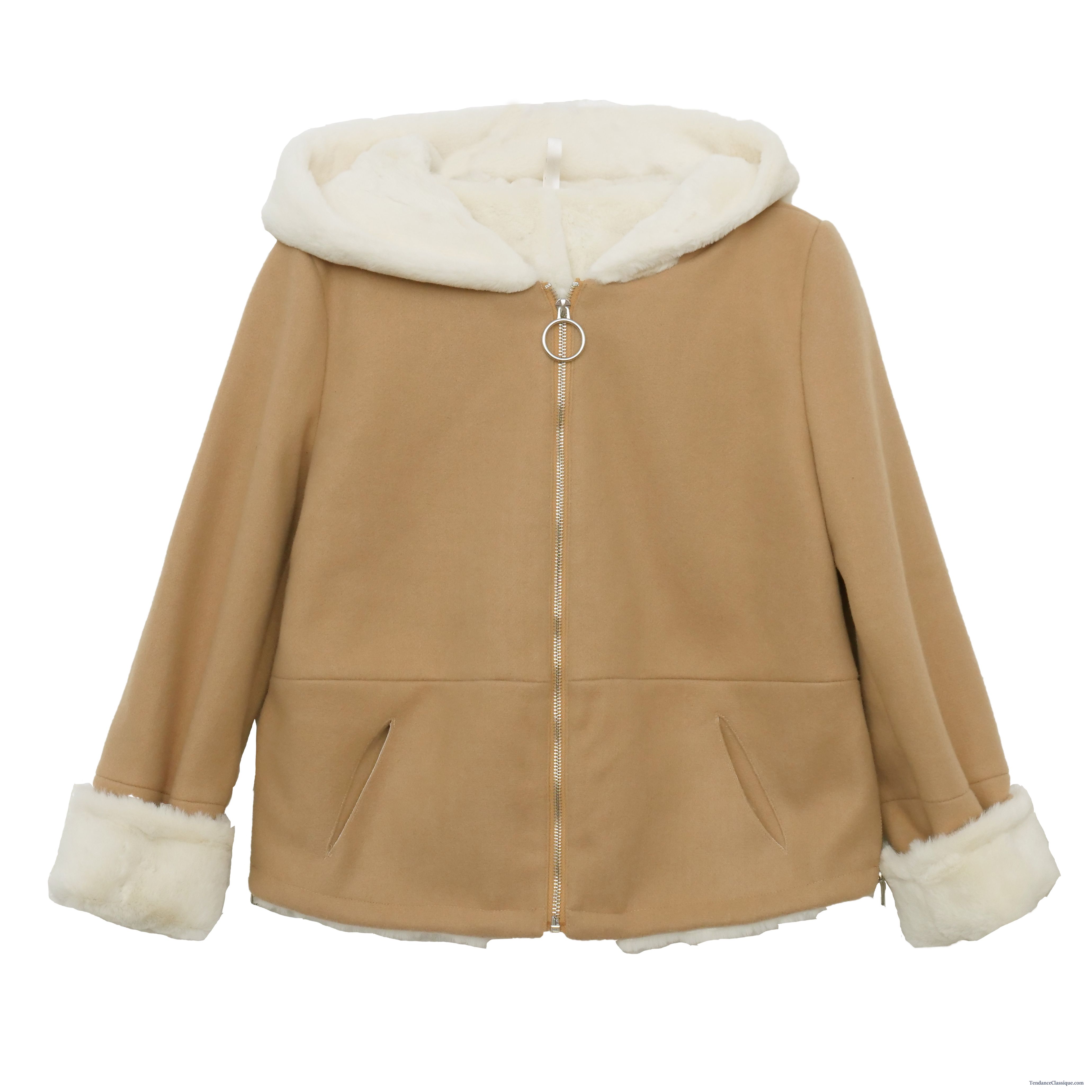 Veste En Cuir Courte Crème, Veste Longue Simili Cuir Femme