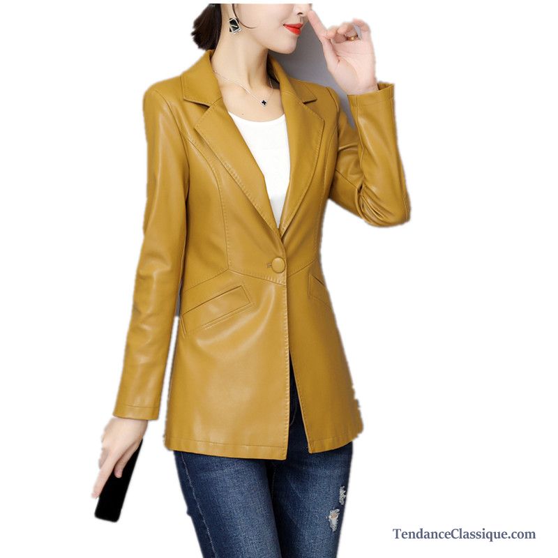 Veste En Cuir En Cuir Noir Femme Bisque, Veste En Cuir D Ete Pour Femme En Vente