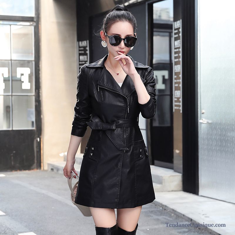 Veste En Cuir Femme Courte Noire, Veste En Cuir Noir Et Blanche Femme